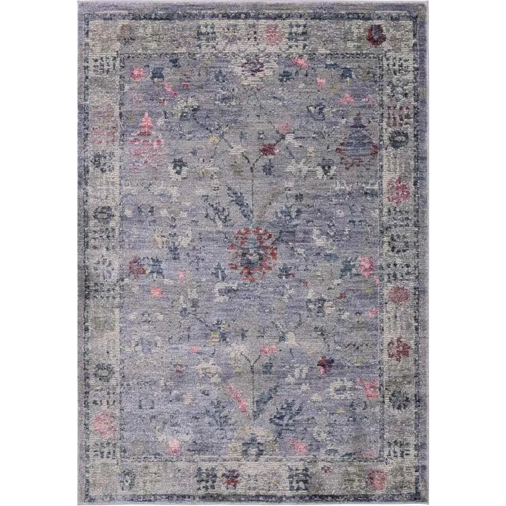 Traditional Floral Vintage Rug – Grey Blue & Beige Elegance - 120X180 cm / Grey - Rugs