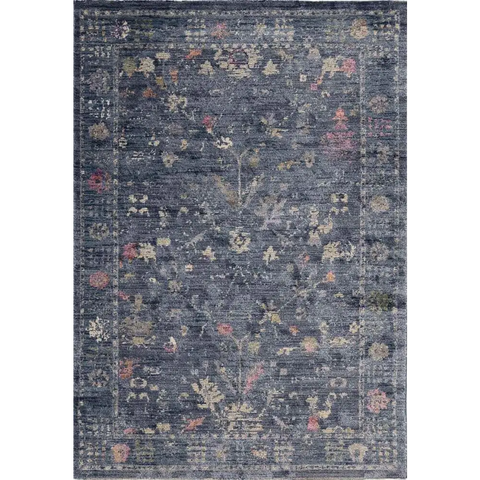 Traditional Floral Vintage Rug – Grey Blue & Beige Elegance - 120X180 cm / Blue - Rugs