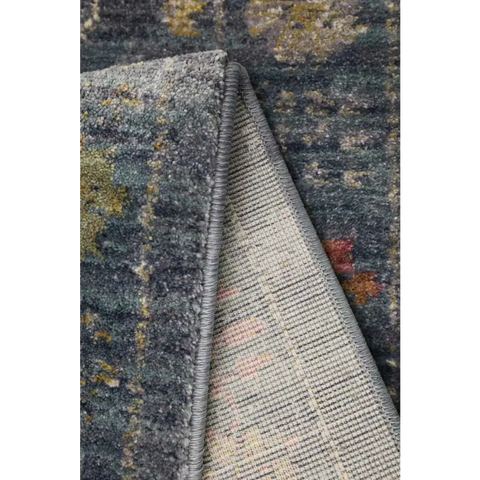 Traditional Floral Vintage Rug – Grey Blue & Beige Elegance - Rugs