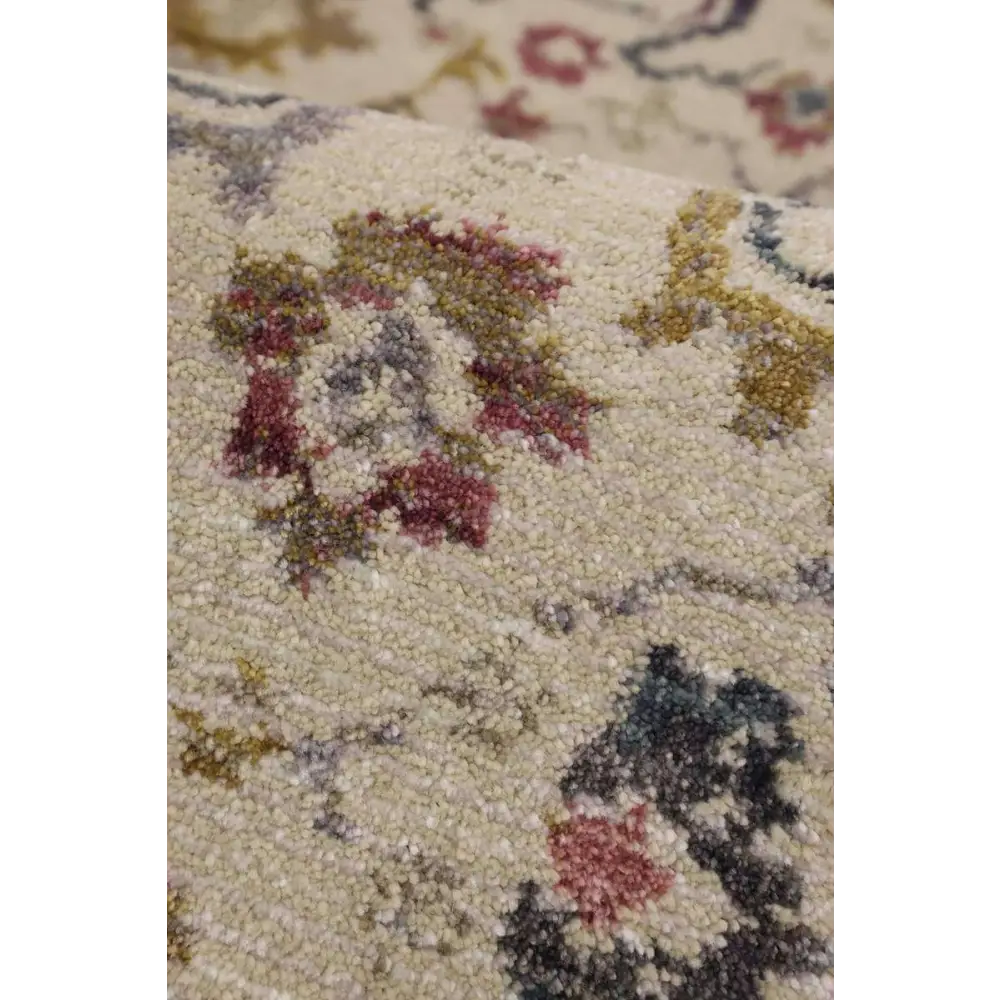 Traditional Floral Vintage Rug – Grey Blue & Beige Elegance - Rugs