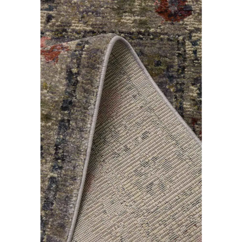 Traditional Floral Vintage Rug – Grey Blue & Beige Elegance - Rugs