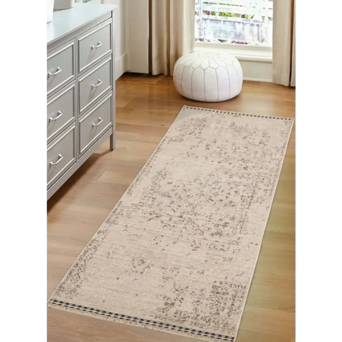 Traditional Medallion Vintage Rug with Cotton Fringe - Rugs