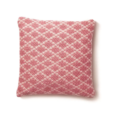 Trellis Design Woven Cushion - Coral Pink / 45X45 cm - Home Accessories