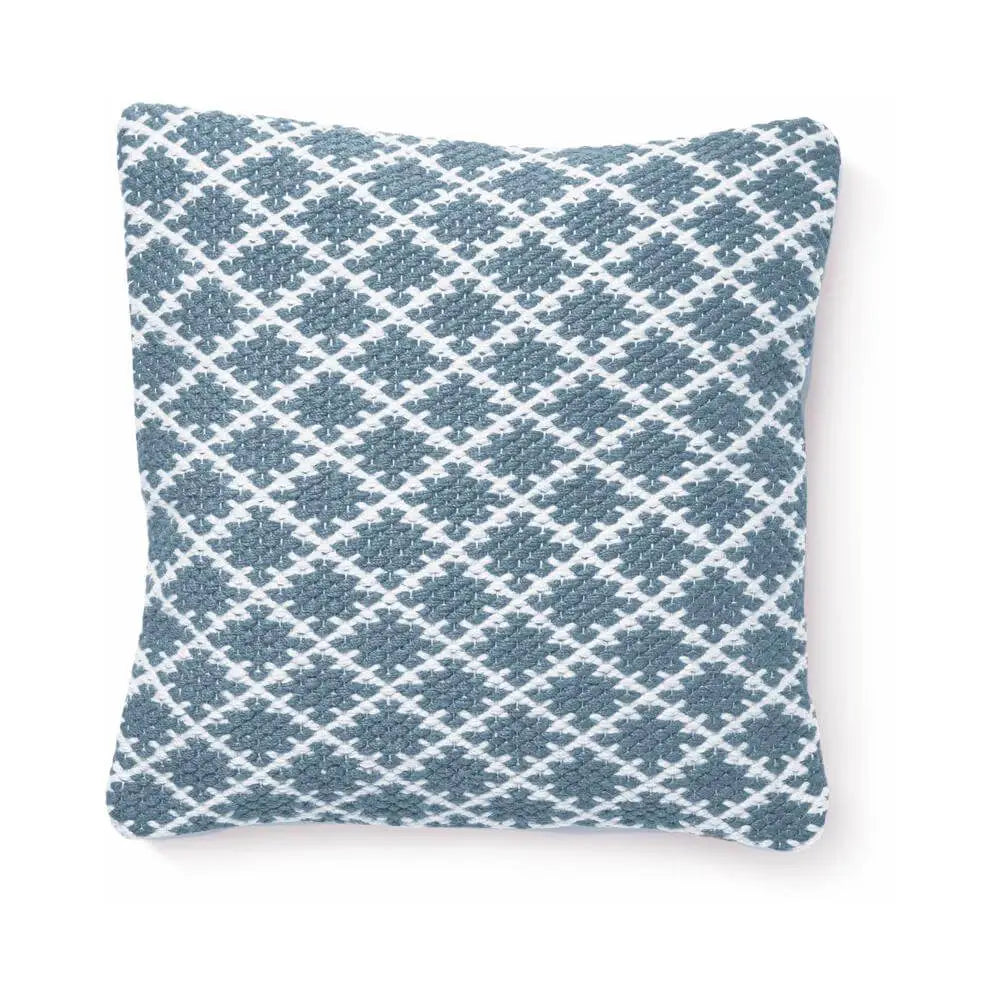 Trellis Design Woven Cushion - Denim Blue / 45X45 cm - Home Accessories