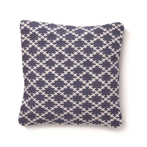 Trellis Design Woven Cushion - Navy / 45X45 cm - Home Accessories