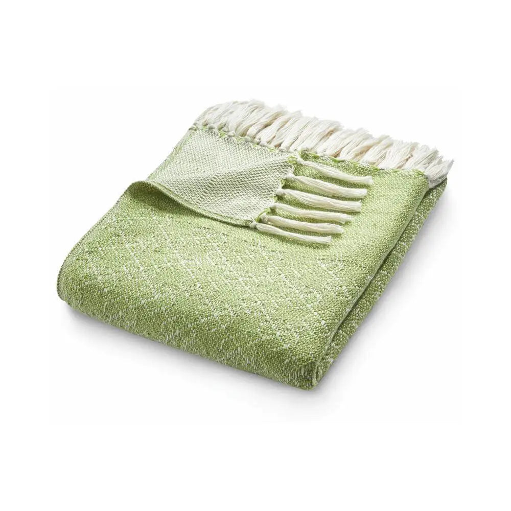 Trellis Design Woven Throw - Green - Home Accessories