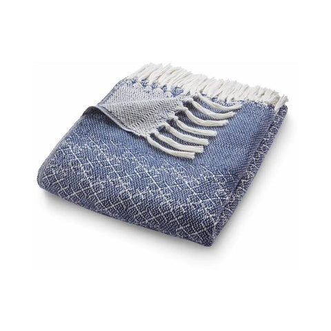 Trellis Design Woven Throw - Navy - Home Accessories