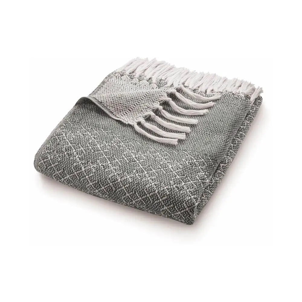 Trellis Design Woven Throw - Warm Grey - Home Accessories
