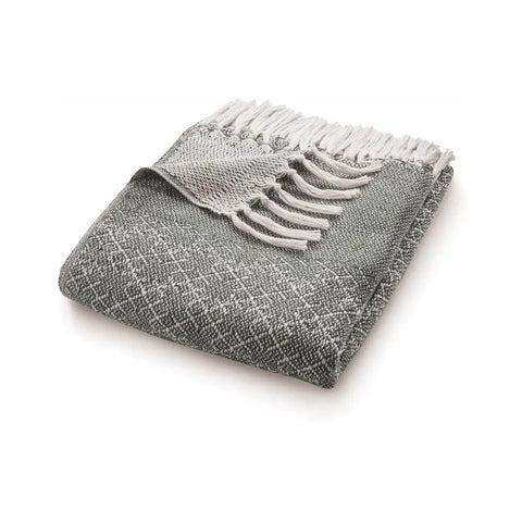 Trellis Design Woven Throw - Warm Grey - Home Accessories