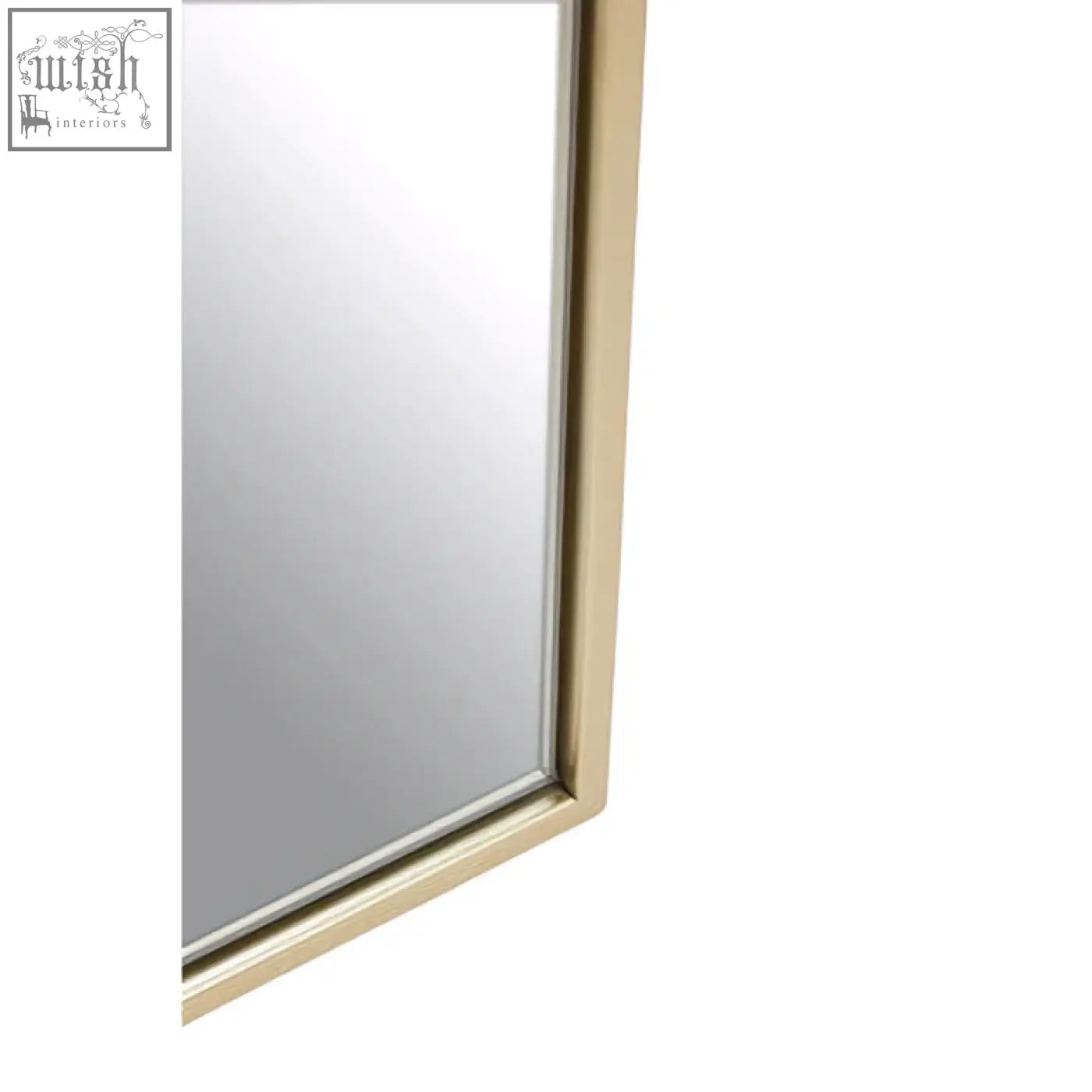 Gold frame large arch wall mirror with sleek minimalist gold-toned rectangular frame for stylish decor
