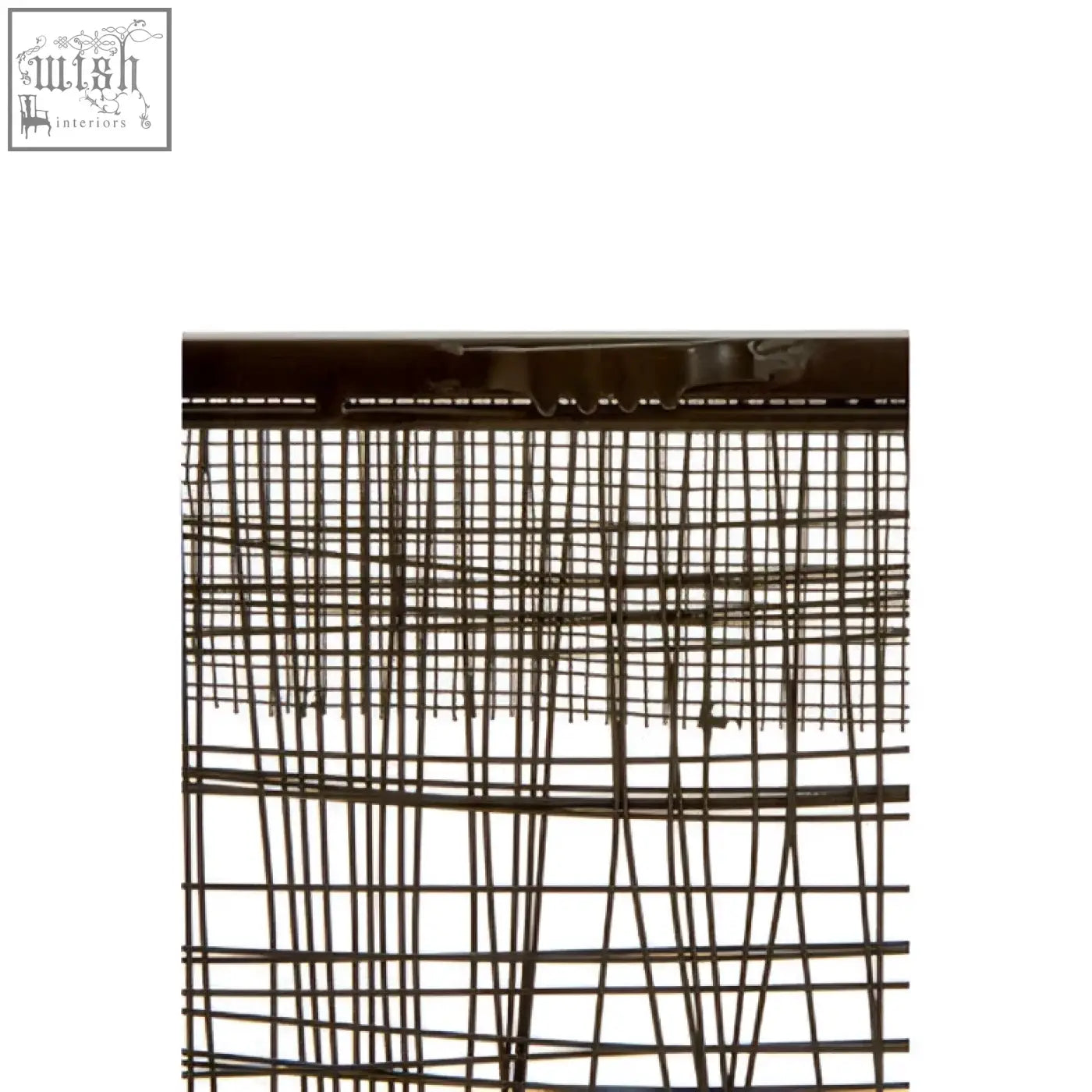 Dark brown metal wire basket featuring a metal cross wires design perfect for wires design wall art decor