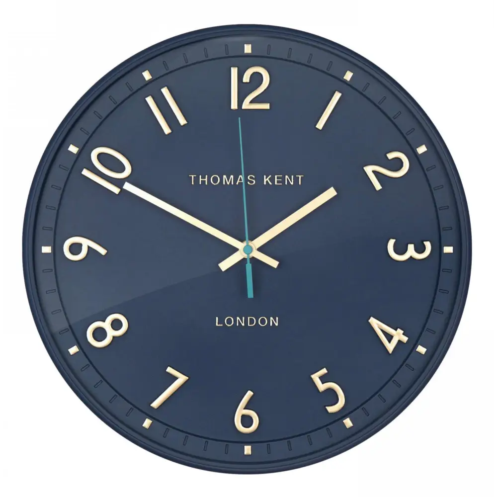 Tresco Round Wall Clock - Blue - clock