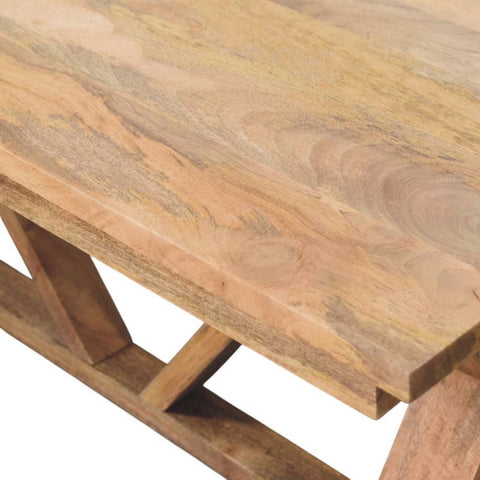 Rustic treston dining table with natural light brown wooden finish and visible grain patterns perfect for dining