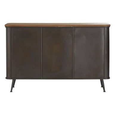 Dark brown metal trinity 4 drawer cabinet with wooden top and slender legs modern drawer cabinet design