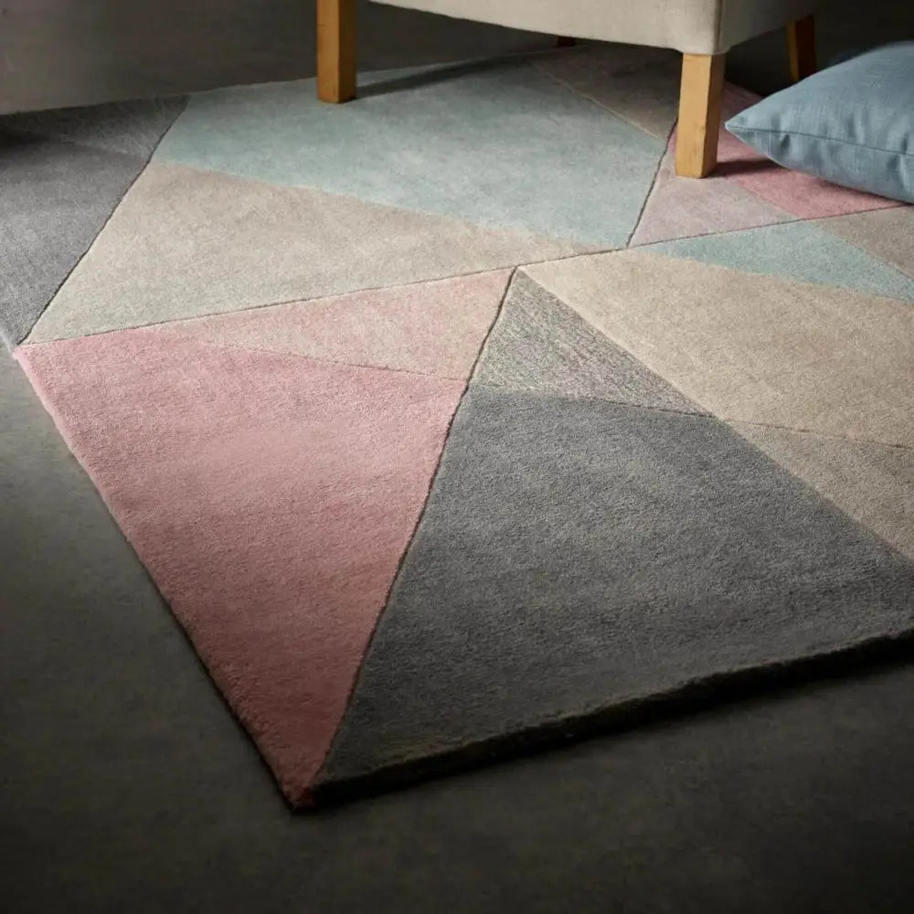 Trio Multi Pastel Geometric Rug - Rugs
