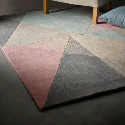 Trio Multi Pastel Geometric Rug - Rugs