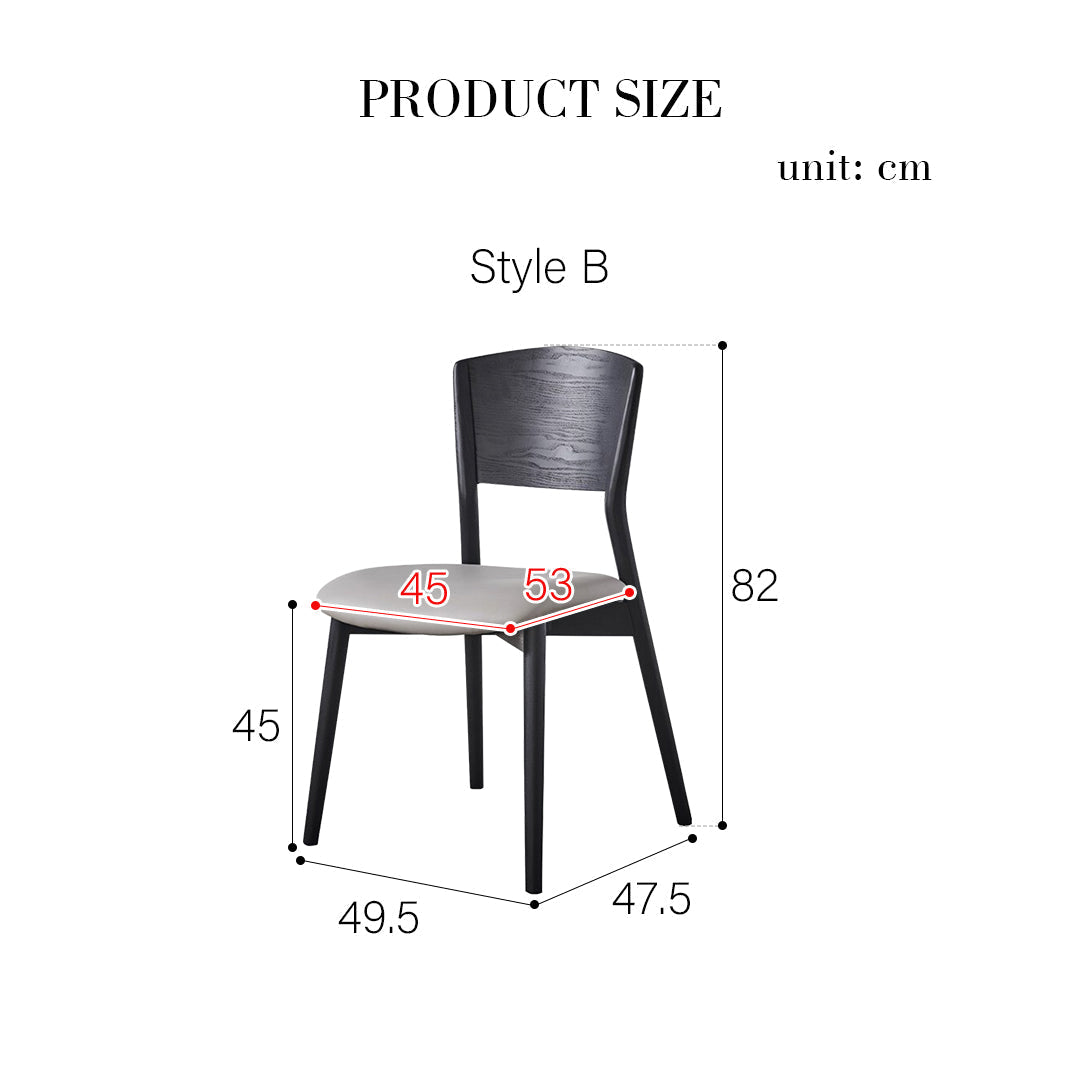Black wooden chair with gray upholstered seat and backrest paired with trish dining table marble perfect for dining table setup