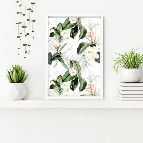 Bathroom wall decorations | set of 3 Tropical wall art