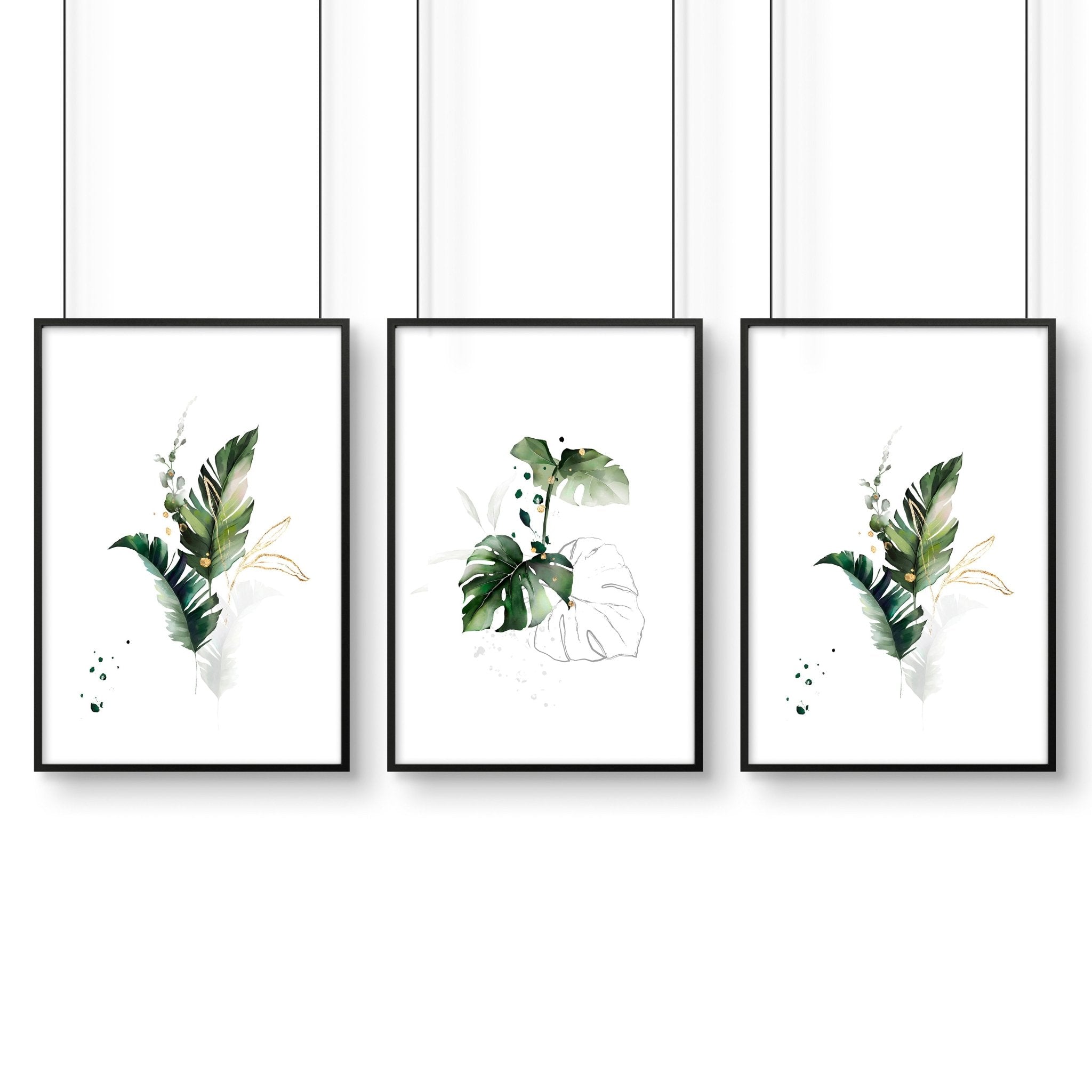 Large pictures for the living room | set of 3 framed wall art