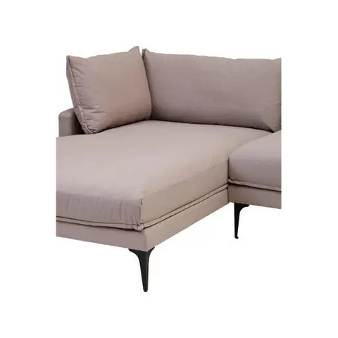 Troyes Grey Three Seat Left Chaise Sofa - Sofa