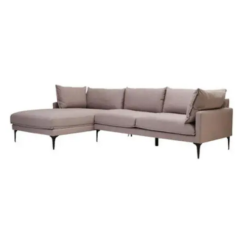 Troyes Grey Three Seat Left Chaise Sofa - Sofa