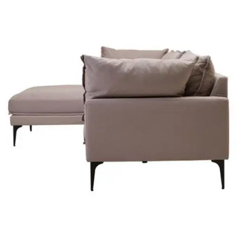 Troyes Grey Three Seat Left Chaise Sofa - Sofa