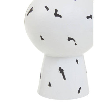 White ceramic small vase with black abstract splatter design perfect black small vase for decor