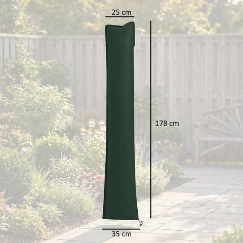Outsunny Parasol Cover, Cantilever Umbrella Cover for 2-3.5 m Parasols, Banana Umbrella Protector with Zipper, Green