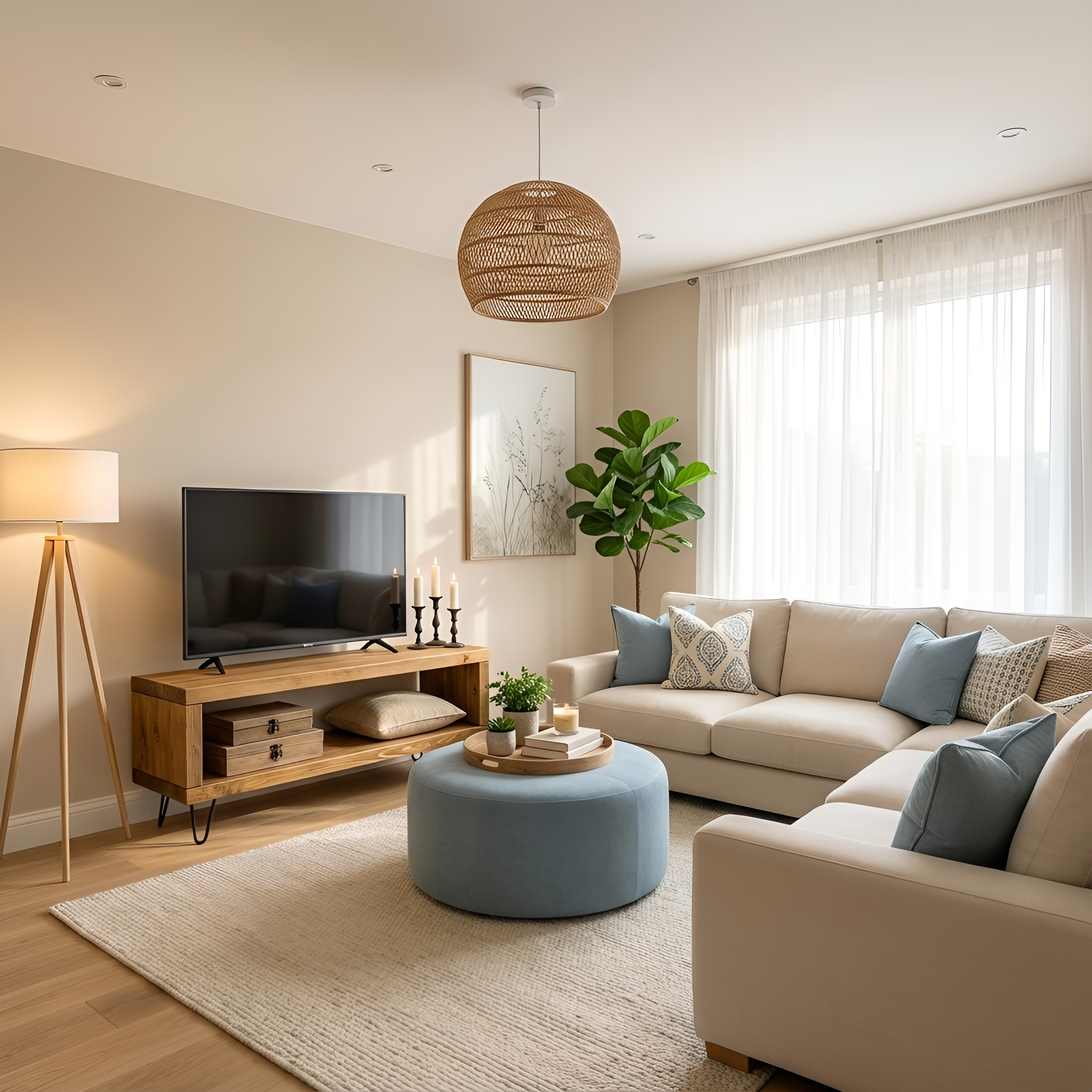 Solid Wood Chunky TV Unit With 7 inch Metal Legs