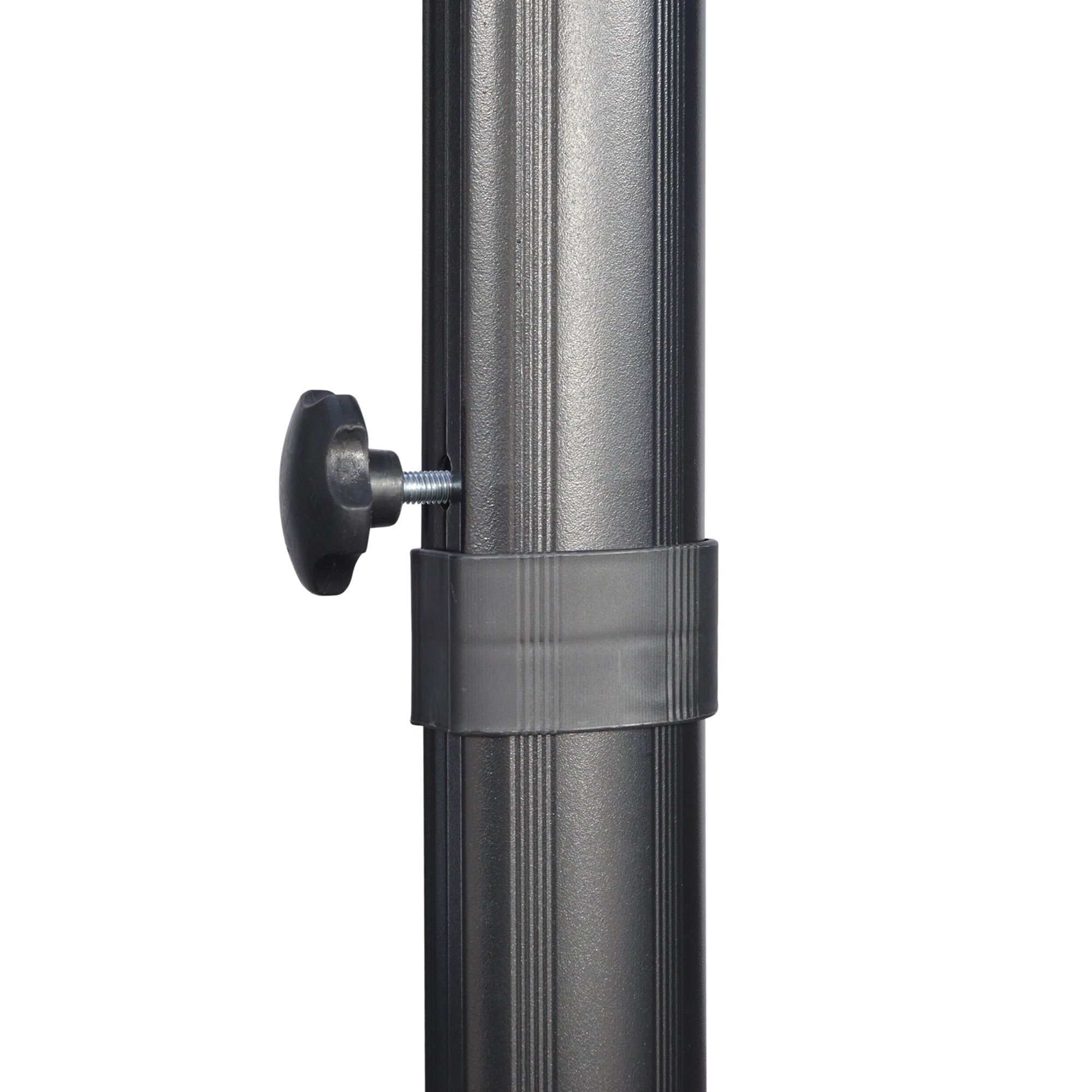 Outsunny 2.7 x 2.7 m Cantilever Parasol, Square Overhanging Umbrella with Cross Base, Crank Handle, Tilt, 360\'c2\'b0 Rotation and Aluminium Frame, Grey