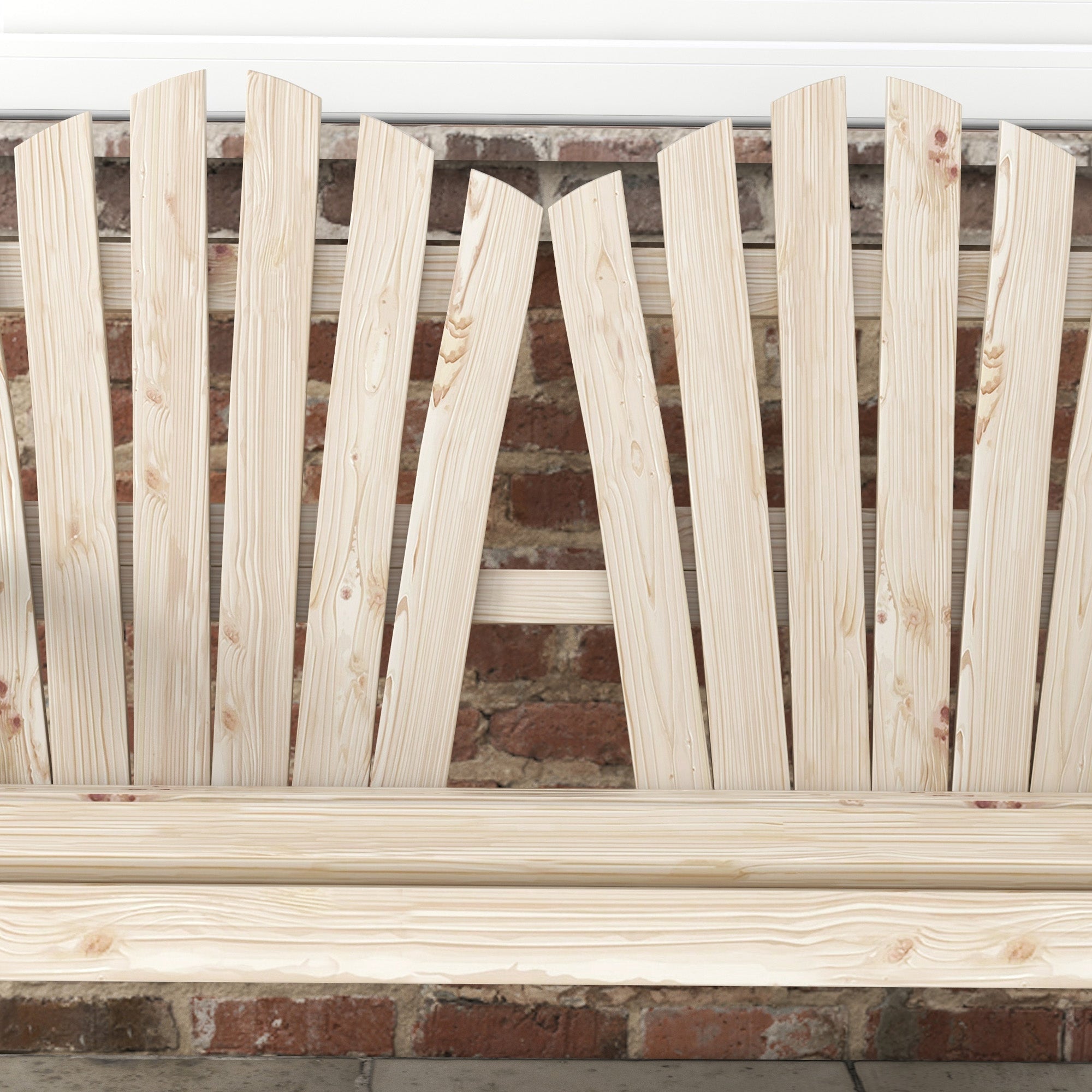 Outsunny Fir Wood Love Seats with Wheel-Shaped Armrests, Large Load-Bearing Chair, Natural Wood Finish