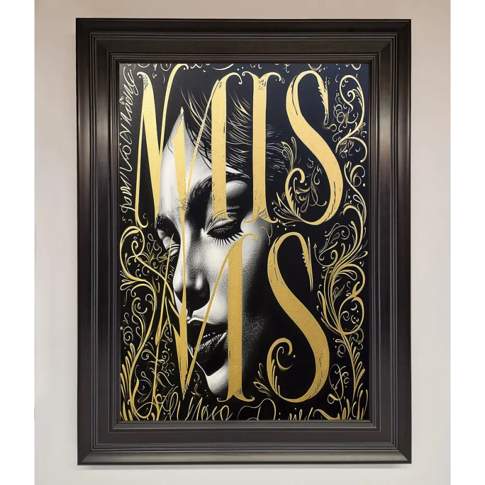 Typography Queen Framed Poster - A1 (59.4 x 84.1 cm) / Matt Black - Framed Print
