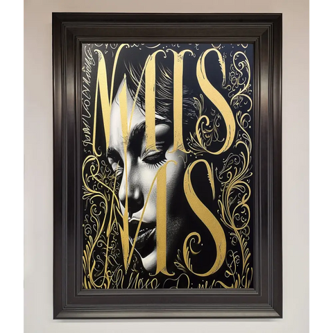 Typography Queen Framed Poster - A1 (59.4 x 84.1 cm) / Matt Black - Framed Print