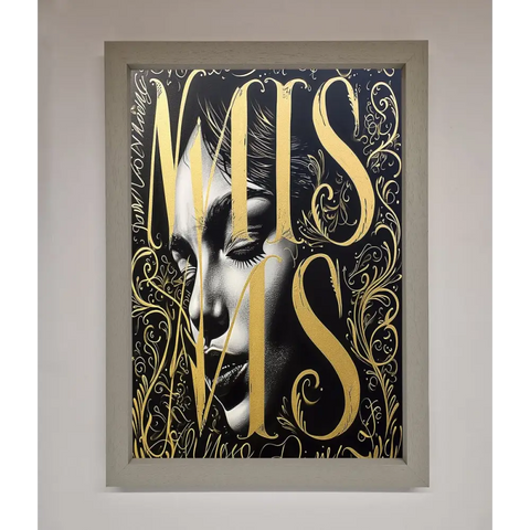 Typography Queen Framed Poster - A3 (29.7 x 42 cm) / Grey - Framed Print