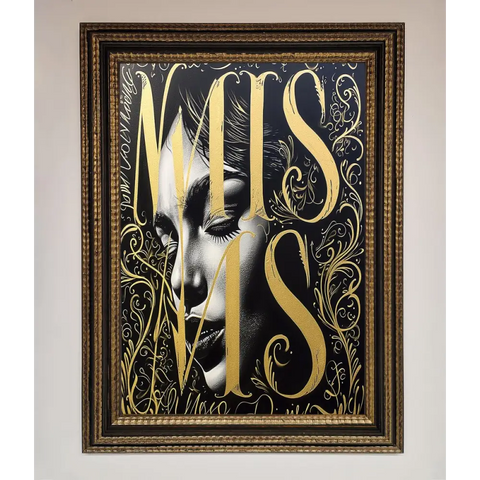 Typography Queen Framed Poster - A3 (29.7 x 42 cm) / Ornate Gold Black - Framed Print