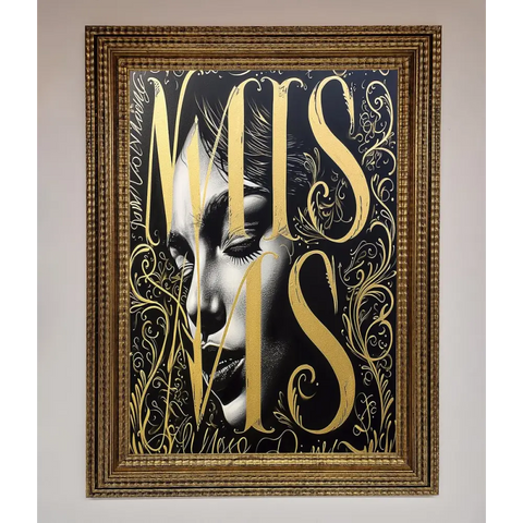 Typography Queen Framed Poster - A3 (29.7 x 42 cm) / Ornate Gold - Framed Print