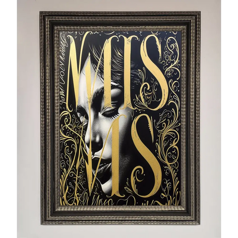 Typography Queen Framed Poster - A3 (29.7 x 42 cm) / Ornate Silver Black - Framed Print