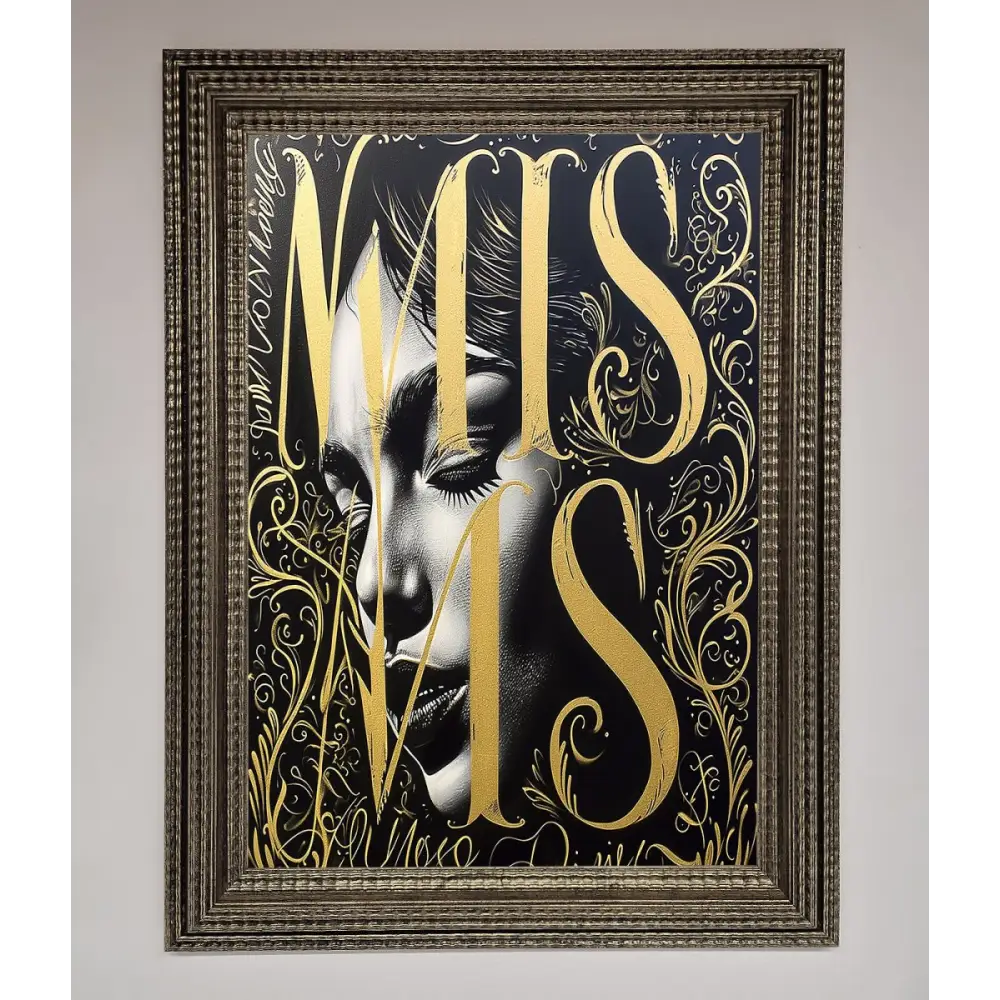 Typography Queen Framed Poster - A3 (29.7 x 42 cm) / Ornate Silver - Framed Print
