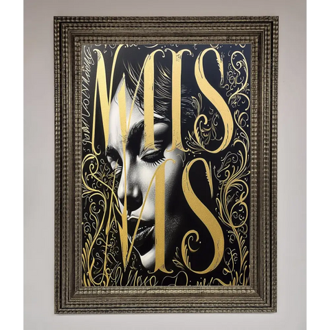 Typography Queen Framed Poster - A3 (29.7 x 42 cm) / Ornate Silver - Framed Print