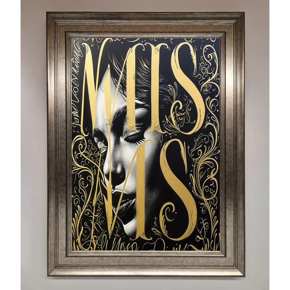 Typography Queen Framed Poster - A3 (29.7 x 42 cm) / Silver - Framed Print