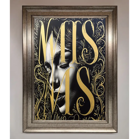 Typography Queen Framed Poster - A3 (29.7 x 42 cm) / Silver - Framed Print