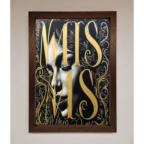 Typography Queen Framed Poster - A3 (29.7 x 42 cm) / Walnut - Framed Print