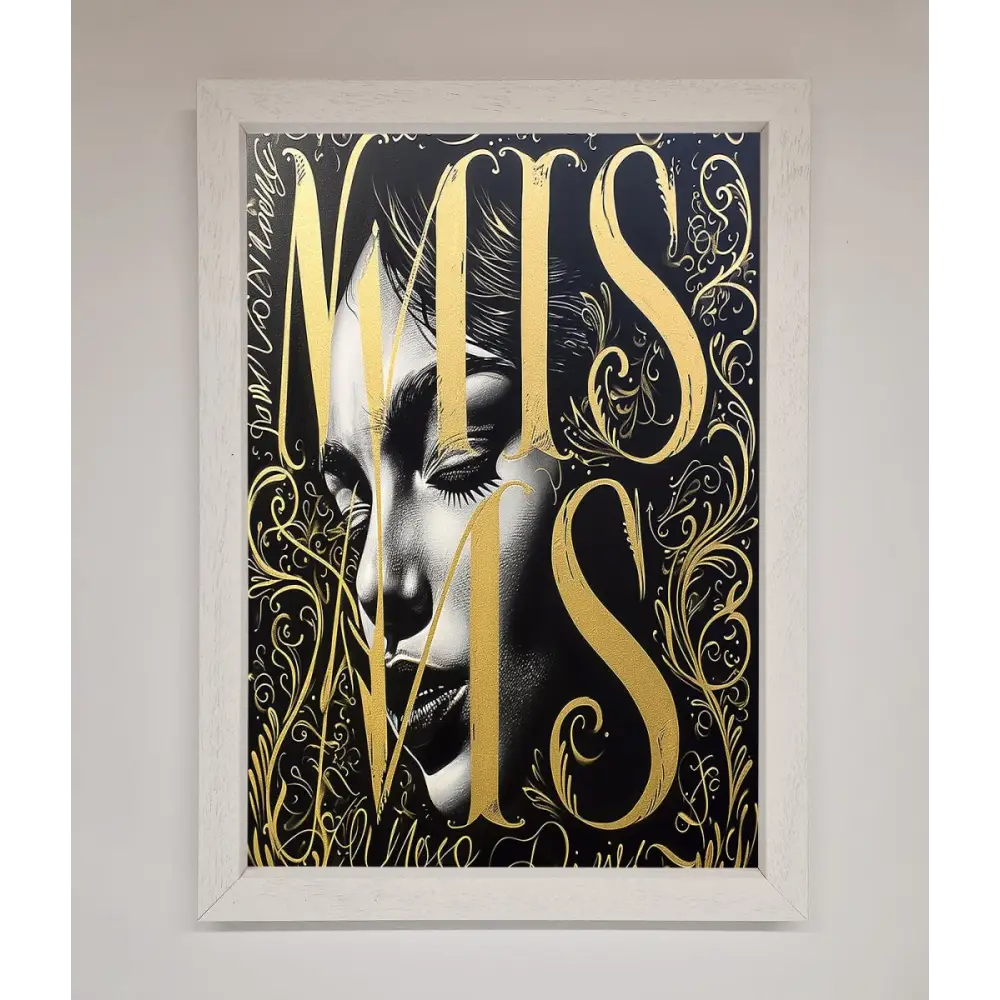 Typography Queen Framed Poster - A3 (29.7 x 42 cm) / White - Framed Print