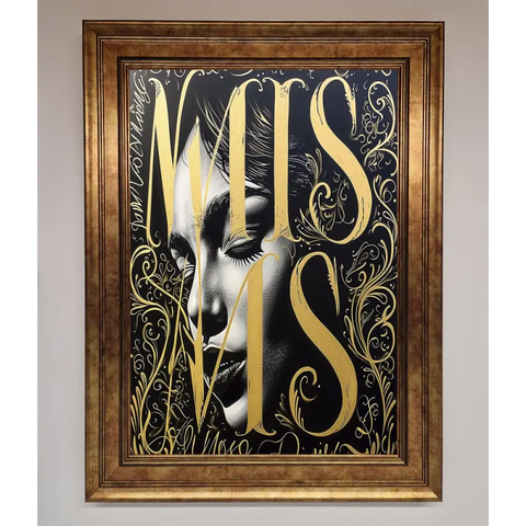 Typography Queen Framed Poster - B0 (100 x 141 cm) / Bronze - Framed Print