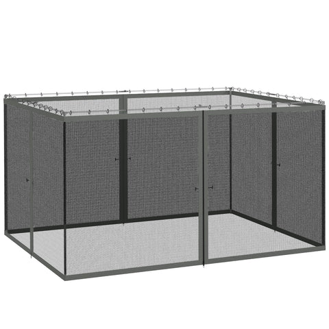 Outsunny 352 x 207cm Universal Replacement Mesh Sidewall Netting for Patio Gazebos and Canopy Tents, (Sidewall Only) Dark Grey