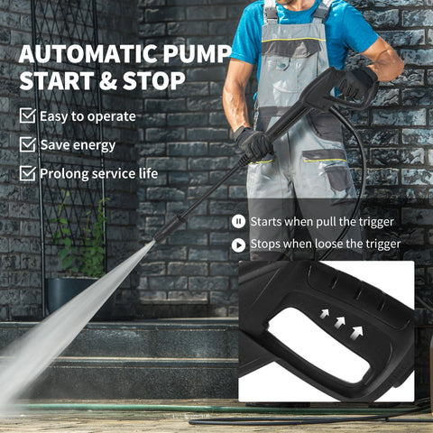Outsunny 2200W High Pressure Washer, 170 Bar Pressure Washer with Adjustable Nozzle and 6M Hose, 32W x 32D x 80H cm Blue