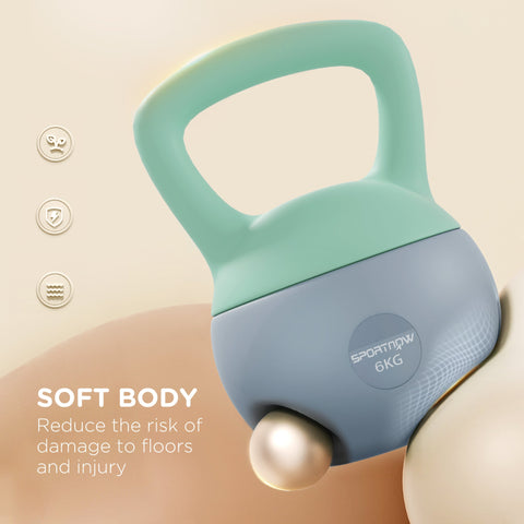 SPORTNOW 6KG Kettlebell, Soft Kettle Bell with Non-Slip Handle for Home Gym Weight Lifting and Strength Training