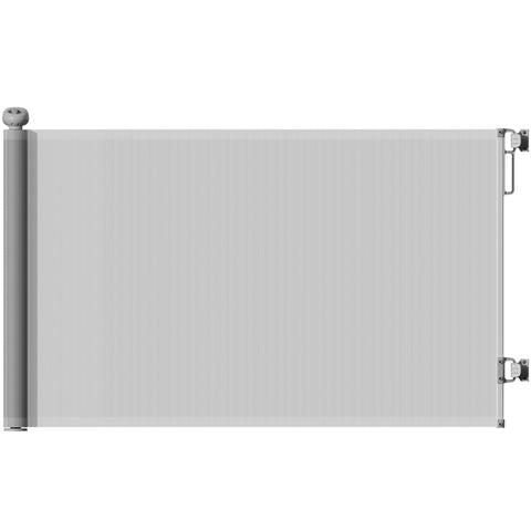 PawHut Retractable Stair Gate Extends Up to 140 cm Wide, Dog Gate for Doorways, Stairways, Hallways, Grey