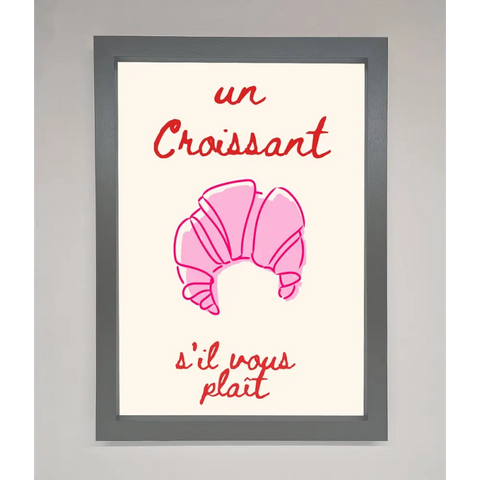 Un Croissant Framed Wall Art - A3 (29.7 x 42 cm) / Dark Grey - Framed Print