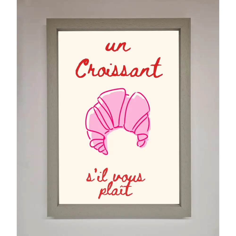 Un Croissant Framed Wall Art - A3 (29.7 x 42 cm) / Grey - Framed Print